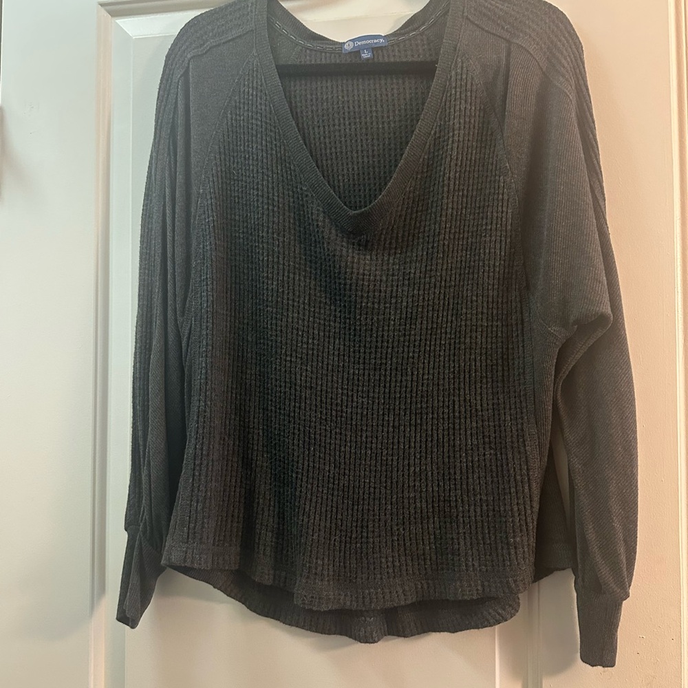 Democracy Charcoal Knit Top